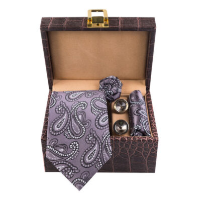 Men's Tie, Handkerchief & Cufflinks Neckwear Set - Luxurious Hooman