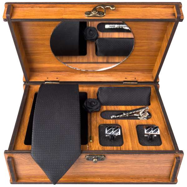 Men’s Tie, Handkerchief & Cufflinks Neckwear Set – Luxurious Latif