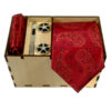 Men's Tie, Handkerchief & Cufflinks Neckwear Set - Luxurious Red
