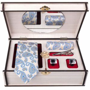 Men’s Tie, Handkerchief & Cufflinks Neckwear Set – Luxurious Termeh