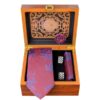 Men's Tie, Handkerchief & Cufflinks Neckwear Set - Luxurious Zereshki
