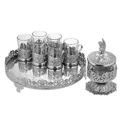 Persian Tea Service Set Silver Color (8X)