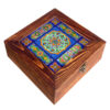 Blue Patterned Wooden Tea Storage Chest – Persian Design Organizer