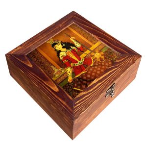 Celine Decorative Wooden Tea Chest with Multi-Purpose Compartments