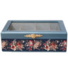 Nili Blue Handcrafted Wooden Tea Organizer – Multi-Compartment Box