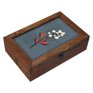 Sana II Wooden Tea Organizer Chest with Built-In Drawers