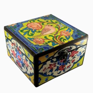 Traditional Persian Wooden Tea Chest – Multi-Compartment Storage