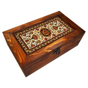 Soren II Wooden Tea Chest with Storage Sections