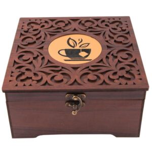 Modern Karen-Style Persian Tea Organizer – Wooden Compartment Storage