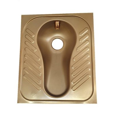 Golden Stainless Steel Squat Toilet Pan - Luxury Squatting Pan
