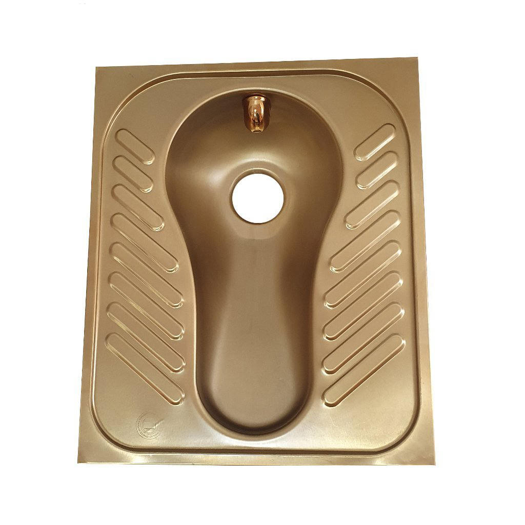 Golden Stainless Steel Squat Toilet Pan – Luxury Squatting Pan