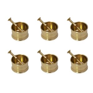 Brass Mortar & Pestle Set Traditional Persian Style Farahani (6X)