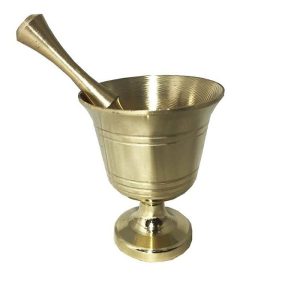 Brass Mortar & Pestle Set Traditional Persian Style Golnaz II