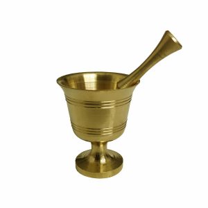 Brass Mortar & Pestle Set Traditional Persian Style Narges