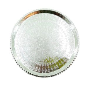 Laseri II Traditional Copper Serving Tray – Hand Engraved Geometric Tray