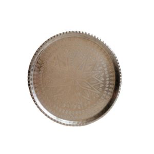 Shahi Traditional Copper Serving Tray – Hand Engraved Geometric Tray