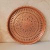 Shams Traditional Copper Serving Tray - Hand Engraved Geometric Tray