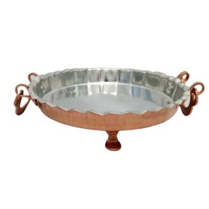 Persian Copper Serving Platter Hammered Zarin II