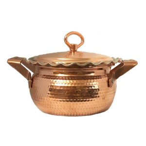 Persian Copper Cooking Pot – Traditional Hammered Artisan Style, Rosegold