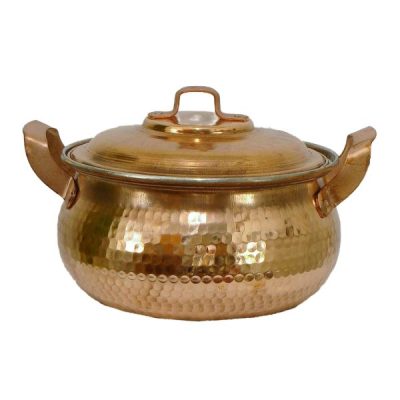 Persian Copper Cooking Pot - Traditional Hammered Artisan Style, Rosegold II
