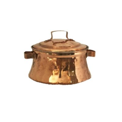 Persian Copper Cooking Pot - Traditional Hammered Artisan Style, Round II