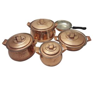 Persian Copper Cookware Set – Traditional Hammered Style, Sitara (9-Piece Set)