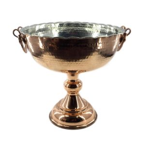 Copper Serving Bowl Suitable for Fruits and Sweets Hammered Wave