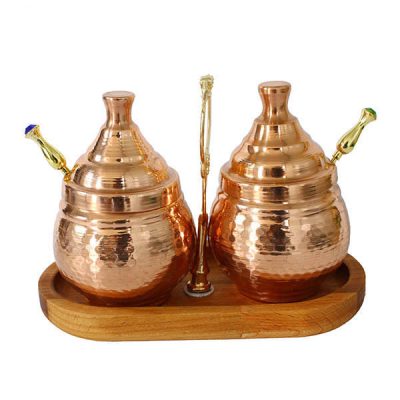 Handcrafted Copper Kitchen Canister Set for Spices & Dry Food Storage - 2-Piece