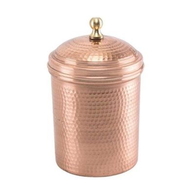 Handcrafted Azari Copper Kitchen Canister for Spices & Dry Food Storage