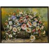 Hand-Knotted Persian Pictorial Rug from Tabriz Depicting Bouquet Roses