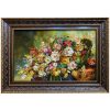 Hand-Knotted Persian Pictorial Rug from Tabriz Depicting Roses