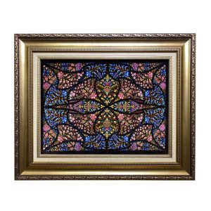 Hand-Knotted Persian Wall Hanging Rug from Tabriz Depicting Butterfly