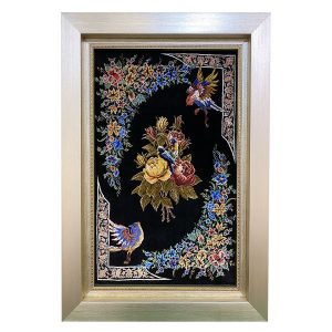 Hand-Knotted Persian Wall Hanging Rug from Tabriz Depicting Sparrows