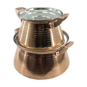 Persian Copper Cookware Set – Traditional Hammered Style, Gilda (Set of 2 Pots)
