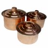 Persian Copper Cookware Set - Traditional Hammered Style, Hivana (Set of 3 Pots)