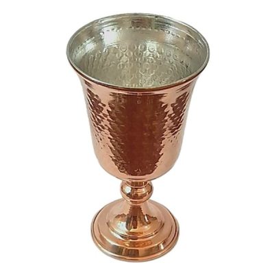Handcrafted Persian Copper Wine Glass Stemware - Hammered Model Glsa