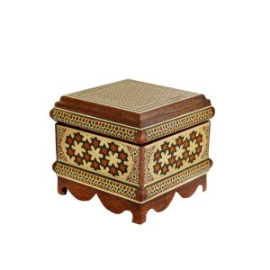Handcrafted Wooden Jewelry Box with Persian Khatam Design – Sahra