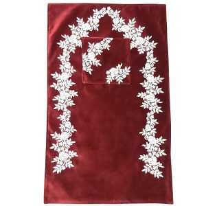 Islamic Prayer Mat Velvet Sajadah Lightweight Red