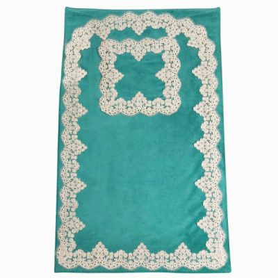 Islamic Prayer Mat Velvet Sajadah Lightweight Blue