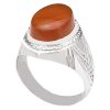 Persian Yemeni Aqeeq Silver Ring for Men Diba