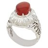 Persian Yemeni Aqeeq Silver Ring for Men Taban I