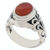 Persian Yemeni Aqeeq Silver Ring for Men Arad