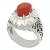 Persian Yemeni Aqeeq Silver Ring for Men Taban