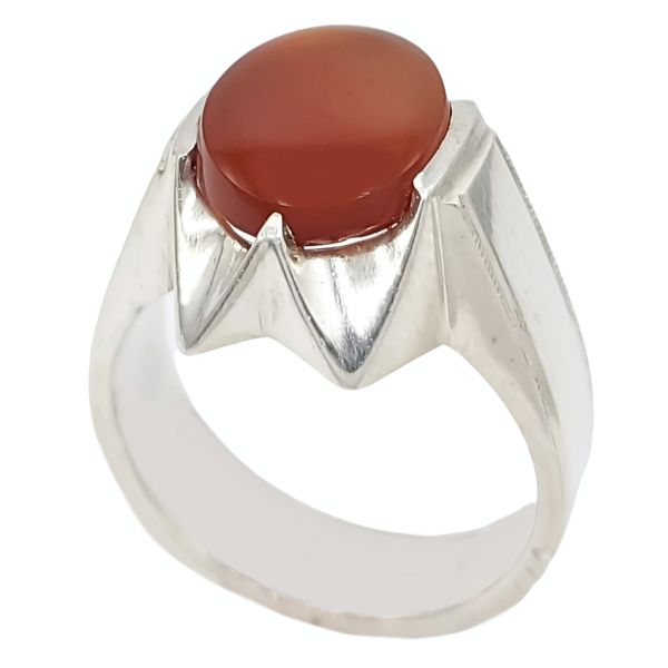 Persian Yemeni Aqeeq Silver Ring for Men Vandi