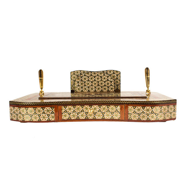 Persian Wooden Office desk Set decorated with Khatamkari Art 10 Pieces