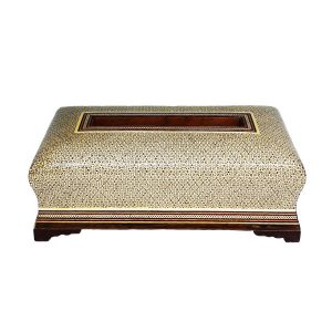 Handcrafted Persian Wooden Tissue Box Cover – Khatamkari Garden II