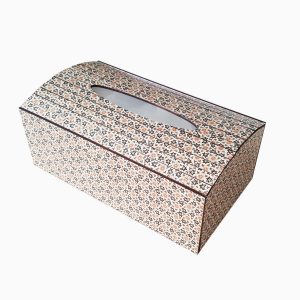 Handcrafted Persian Wooden Tissue Box Cover – Khatamkari Star