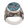 Persian Silver Ring for Men with Neyshabur Turquoise Ashura