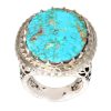Persian Silver Ring for Men with Neyshabur Turquoise