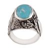 Persian Silver Ring for Men with Neyshabur Turquoise Ahoo